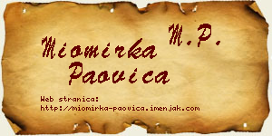 Miomirka Paovica vizit kartica